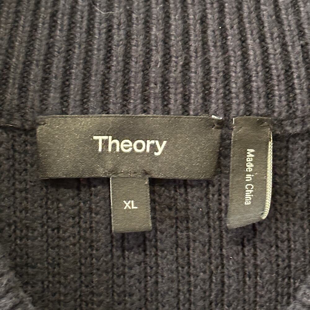 Theory Sweater Jacket Men XL Blue Ryke Cashton Cotton Cashmere Full Zip Cardigan - Picture 3 of 8